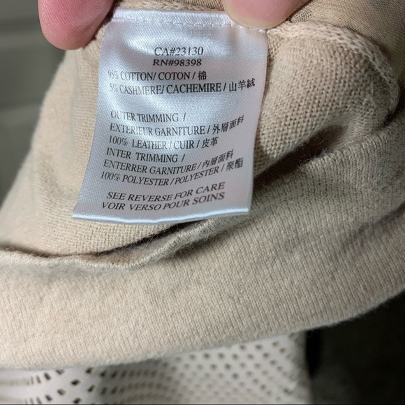 Judith & Charles Sweater Leather Cashmere Blend Sz L (real Sz S/M) Quiet Luxury - Picture 8 of 10